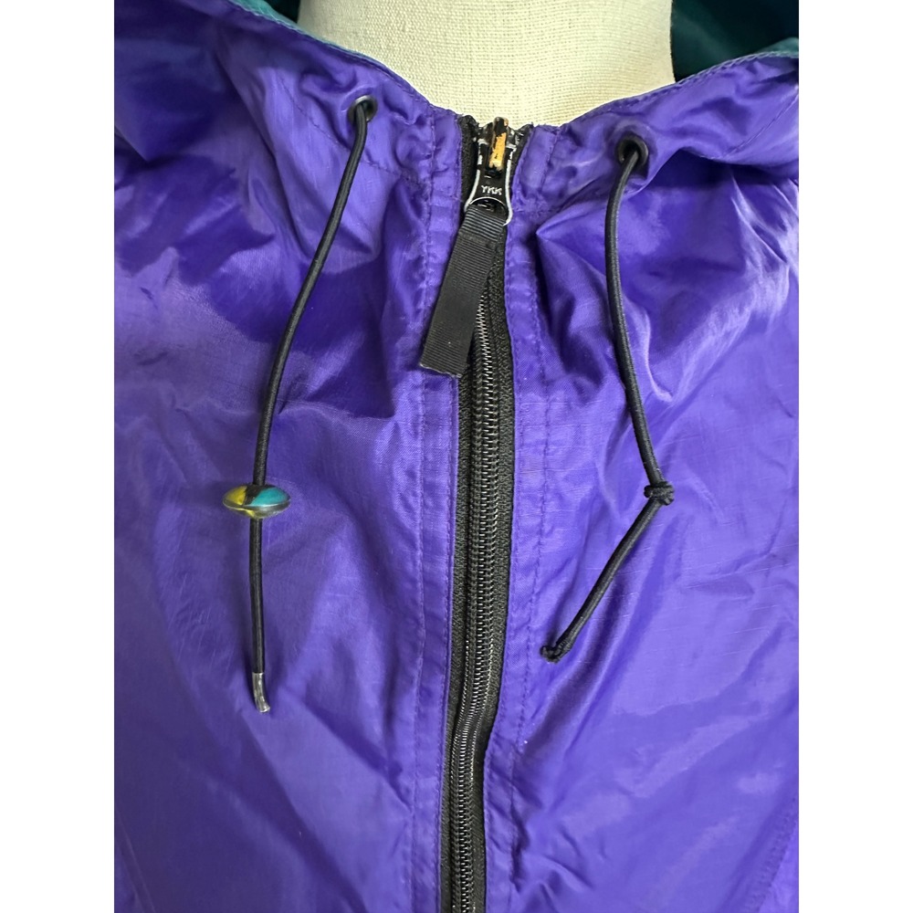 Vtg 90s Helly Hansen Anorak Windbreaker XL Purple Packable Hooded Rain Jacket - Picture 10 of 14